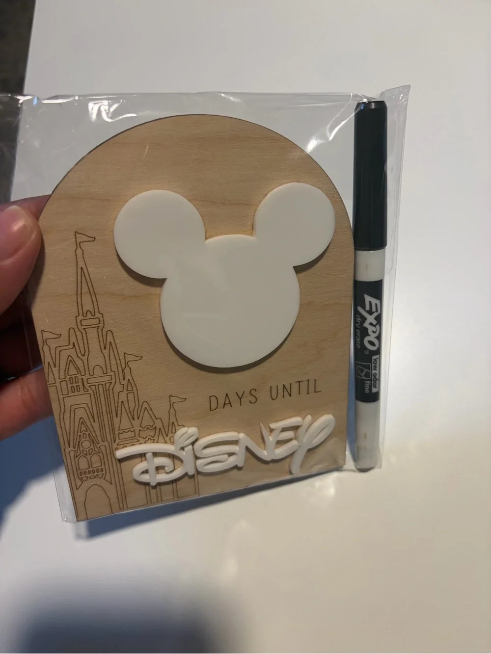 DISNEY Neutral Beige 'Days Until Disney' Countdown Plaque - NEW